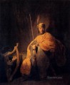 David tocando el arpa para Saúl Rembrandt